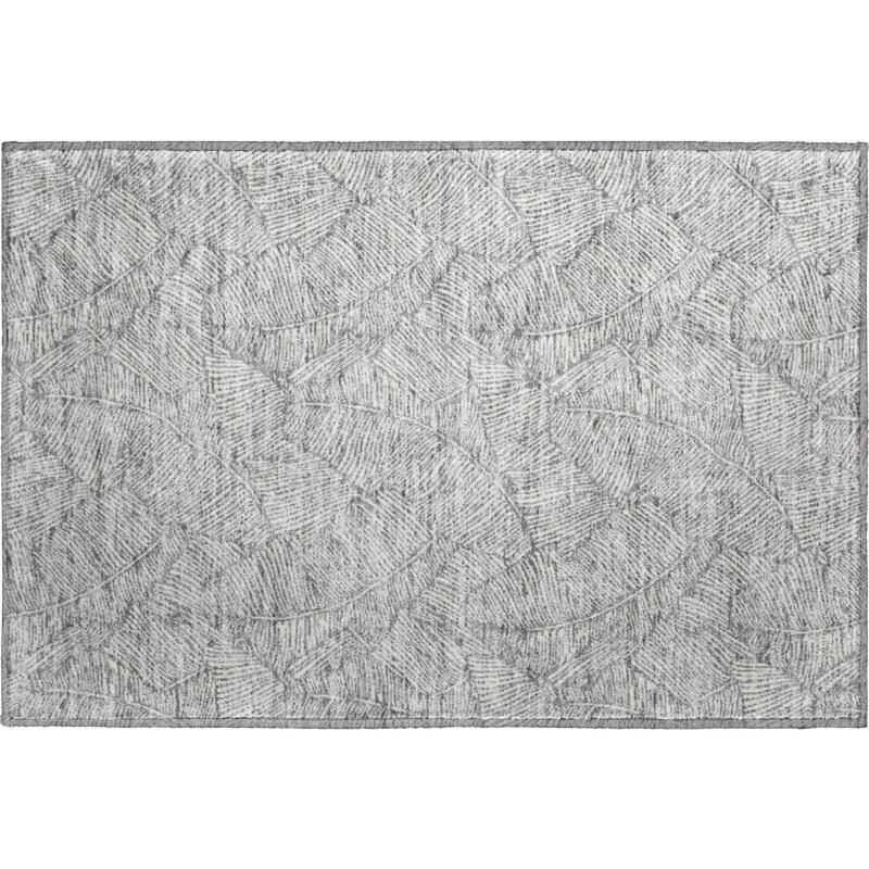 Premium Machine Washable Prisco Gray Rug, Rectangle 1'8" x 2'6"