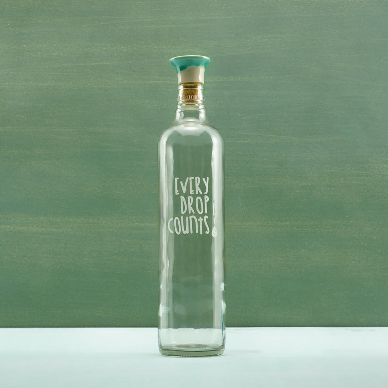 Glass Water Bottle with Ceramic Stopper