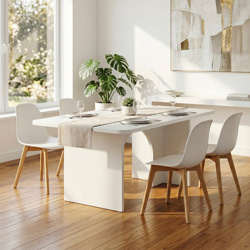 Table de salle à manger contemporaine à arche blanche