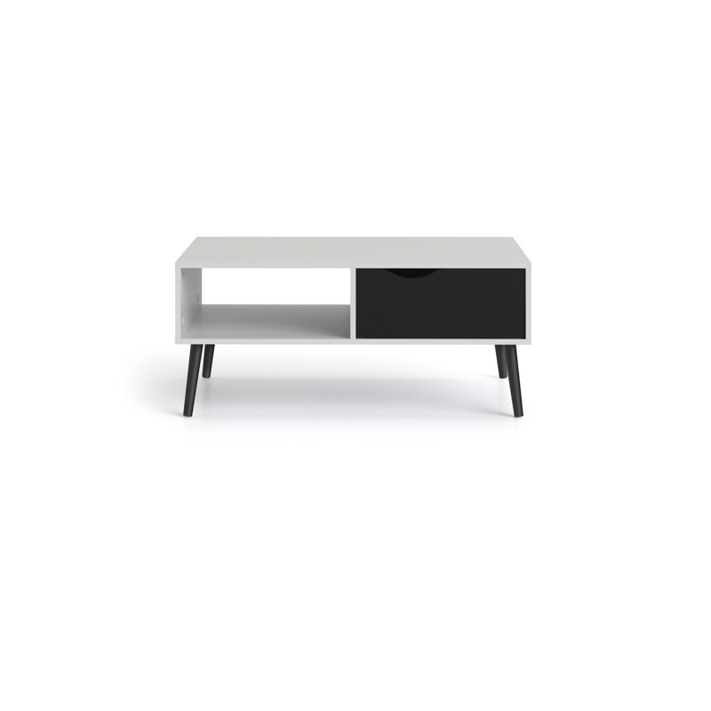 Brennan Four Leg Coffee Table, White/Black