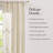 Emily Leaves Embroidered Window Curtain Panels Neutral Pair 52x84