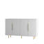 Buffet d'appoint cannelé avec tablettes réglables-580191102