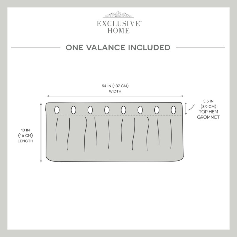 Jianyu Solid Colour Tailored 54'' W Window Valance, Natural