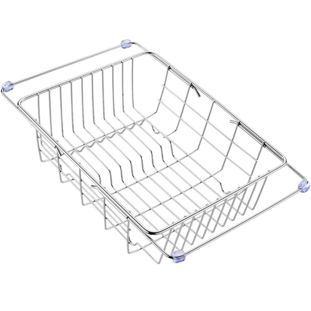 Sink Dish Drying Rack - Expandable Small Dish Rack Over Sink with Silicone Drying Tray ColourTree