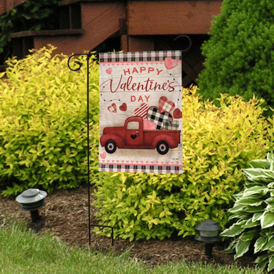 Valentine's Love Pickup Primitive Garden Flag