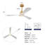 Ventilateur de plafond intérieur chaud 52 pouces avec lumière DEL à intensité variable 3 pales en bois massif, télécommande, moteur à courant continu
