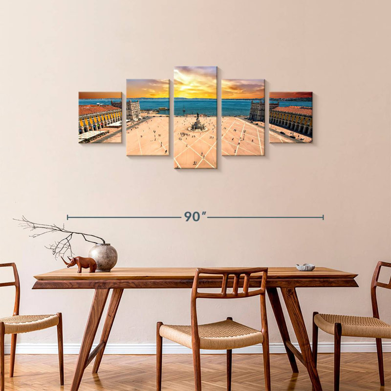 Iconic Public Square In Lisbon, 36" H x 80" W