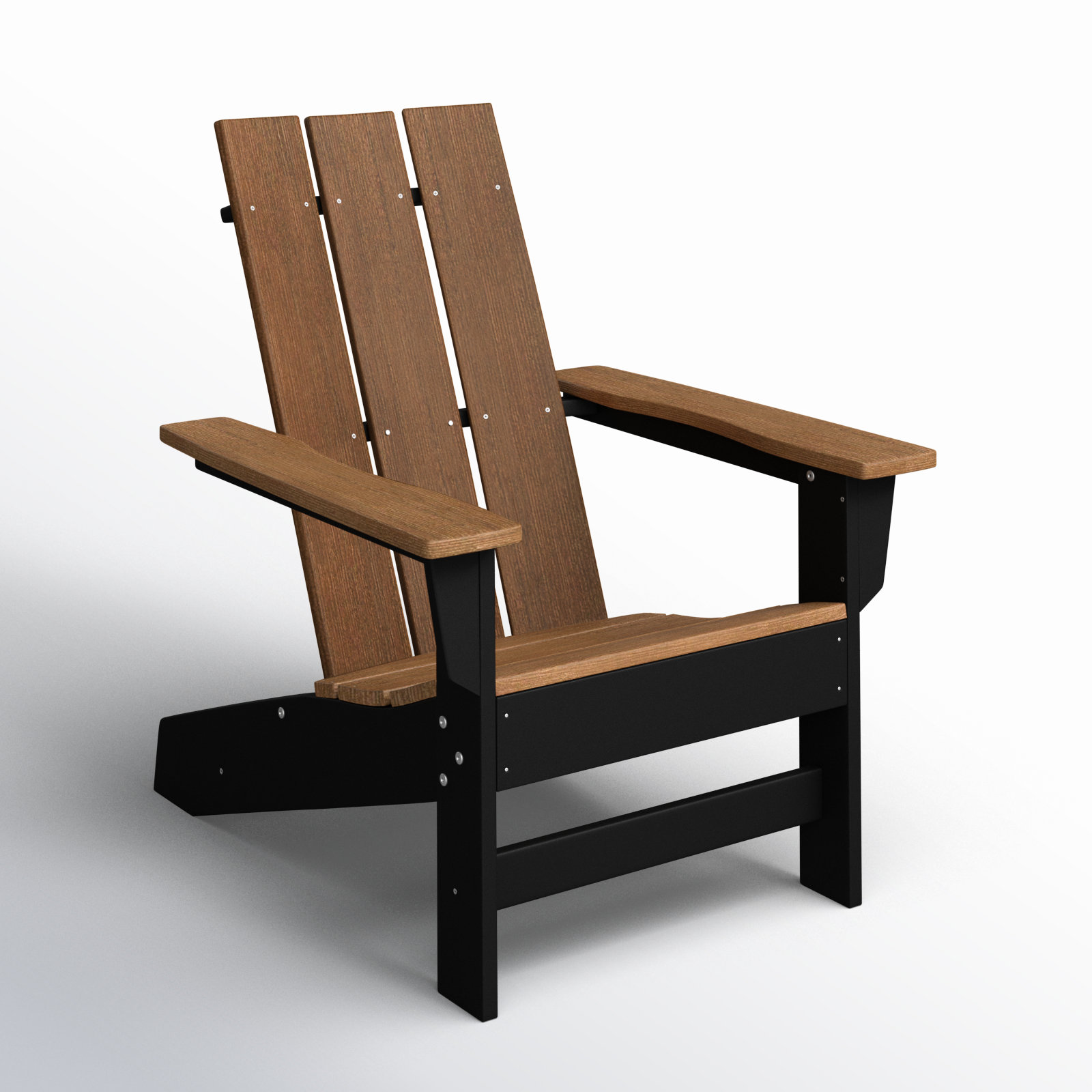 Ratcliff All-Weather HDPE Adirondack Chair, Black/Antique Mahogany