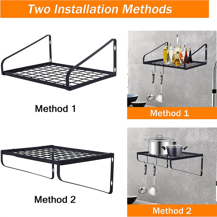 Prep & Savour Damyn Metal Straight Wall Mounted Pot Rack