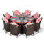 Karcher 8 - Person Patio Dining Set Umbrella Hole Included Round Table with Cushions Included-39926012