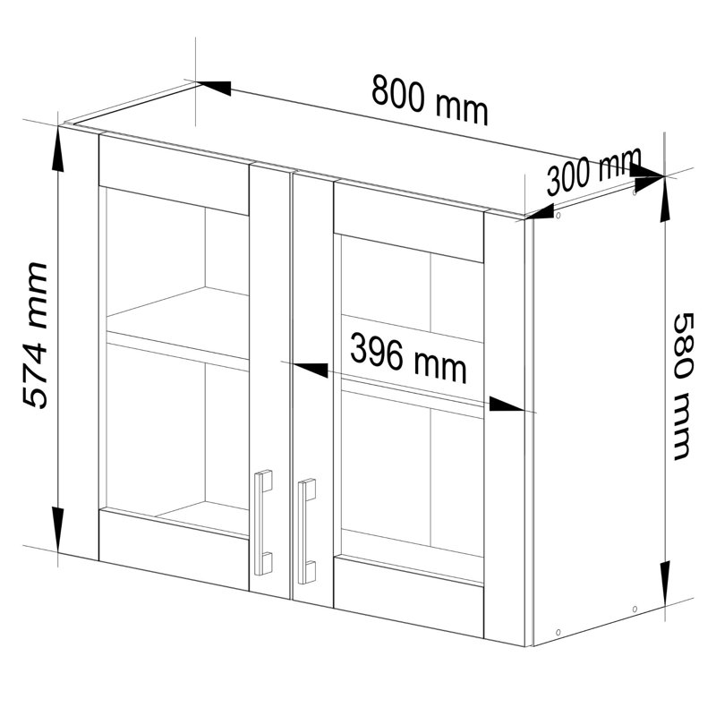 Lima Kitchen Display Cabinet Wall Unit