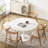 Indars Round Metal Base Dining Table-1649017038-1649017036