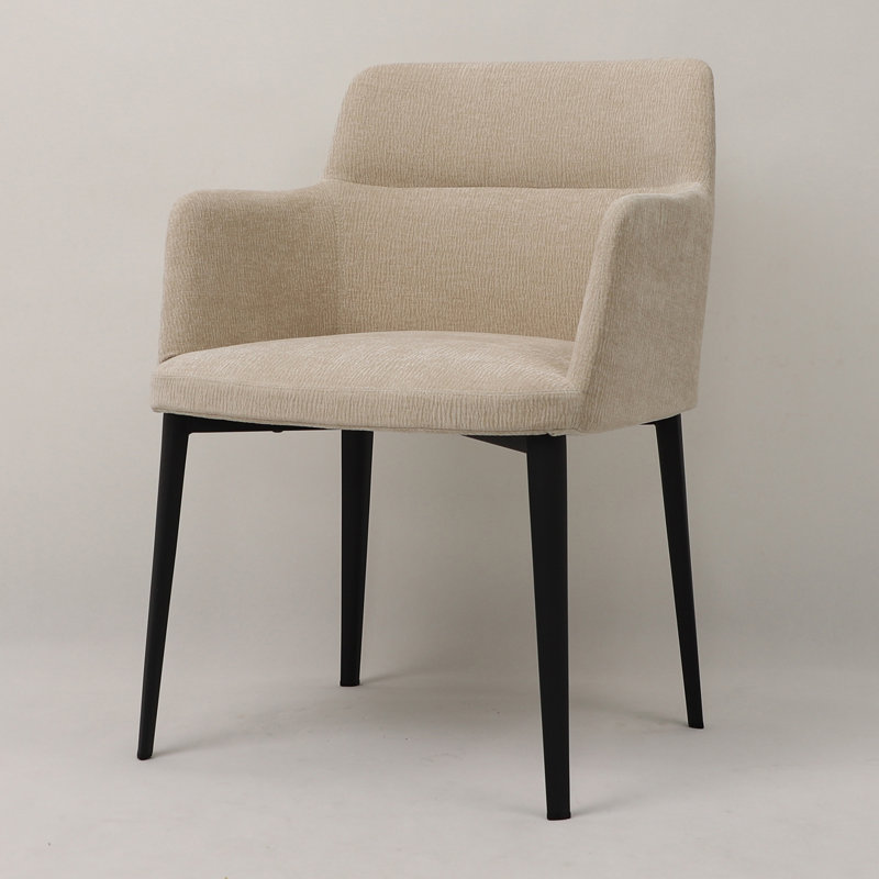 Jahnke Earle Upholstered Dining Arm Chair, Toasted Oatmeal