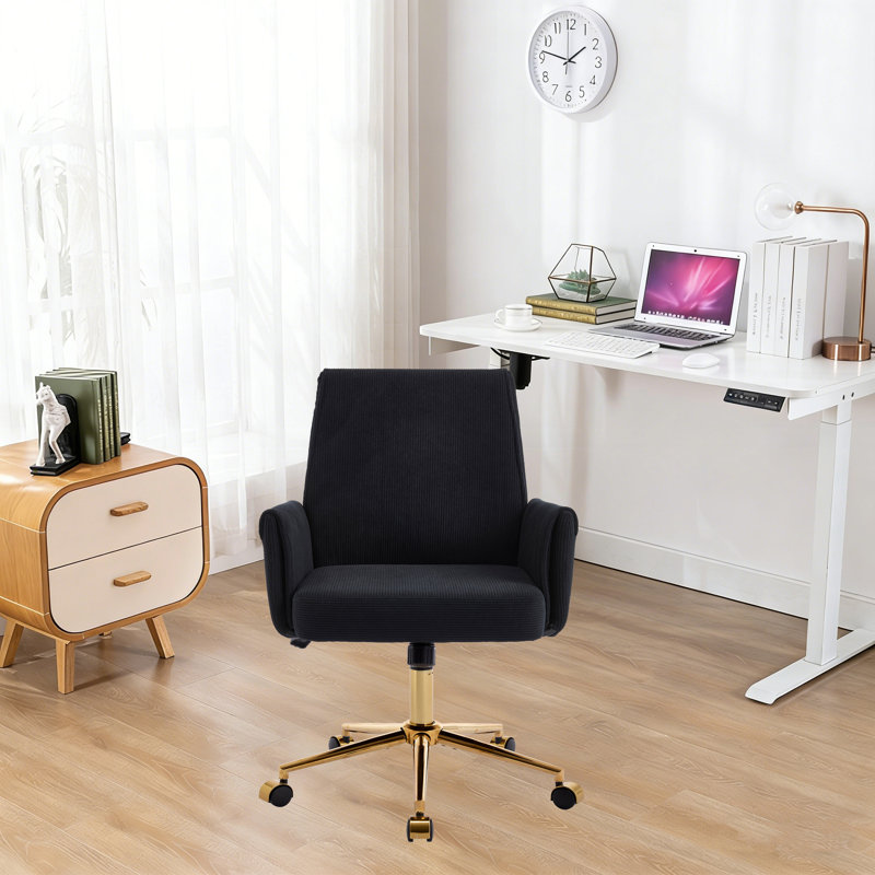 Fauteuil de bureau relevable à dossier moyen, siège de bureau ergonomique pour travailler, étudier ou se détendre
