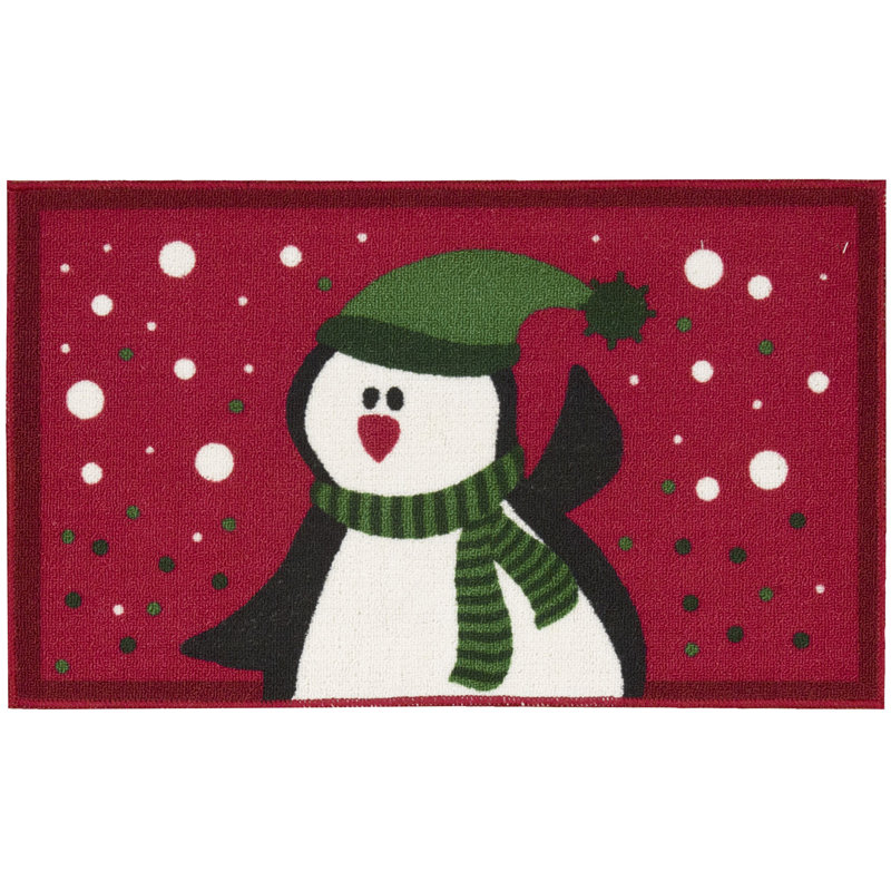 Tapis de zone rouge pingouin