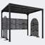 Ensemble de pergola rétractable d'extérieur 10 pi x 8 pi avec auvent pare-soleil et écrans d'intimité