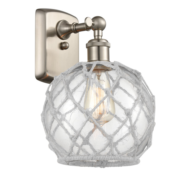 Applique murale articulée à 1 lumière Larocque, Ampoule DEL 6 watts Vinage, Transparent avec cordon blanc