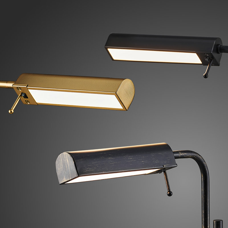 62.5" Industrial 3CCT LED Pharmacy Reading Task Floor Lamp in Black, Black