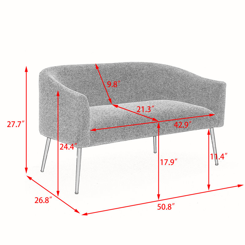 Upholstered Faux Fur Loveseat, Black, White