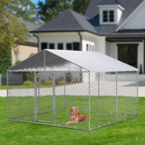 82.7'' H 1 Panel Stainless Steel Yard Kennel With Door