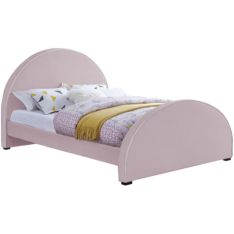 Lit en velours Hilbrand, Double, Velours rose