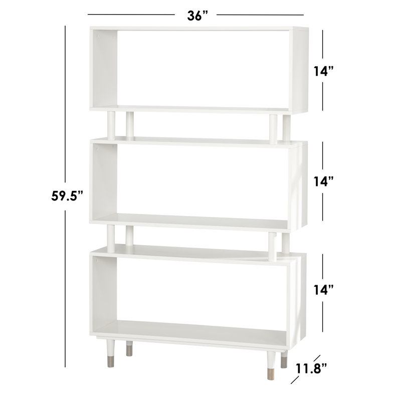 Bibliothèque standard Camylle, Blanc antique / Or