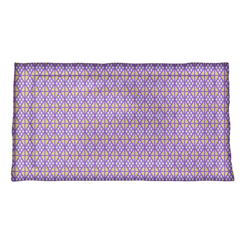 Katelyn Elizabeth Polyester Geometric Sham Set, Microfiber, King, Purple/Yellow