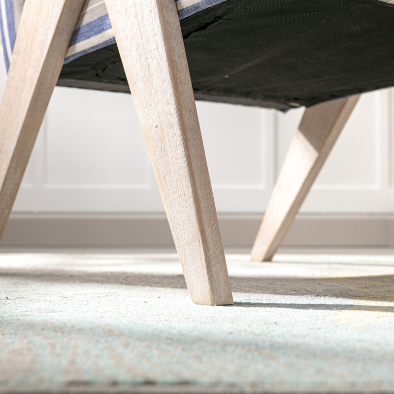 Fauteuil Casselton, Naturel, Bleu/gris