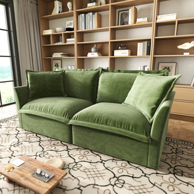Chenille 2-seat Sofa – Deep Seats, Detachable Cover & Plush Cushion For Small Space/apartment