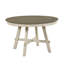 Table de salle à manger Oma, plateau rond gris délavé de 48 pouces, base blanc antique
