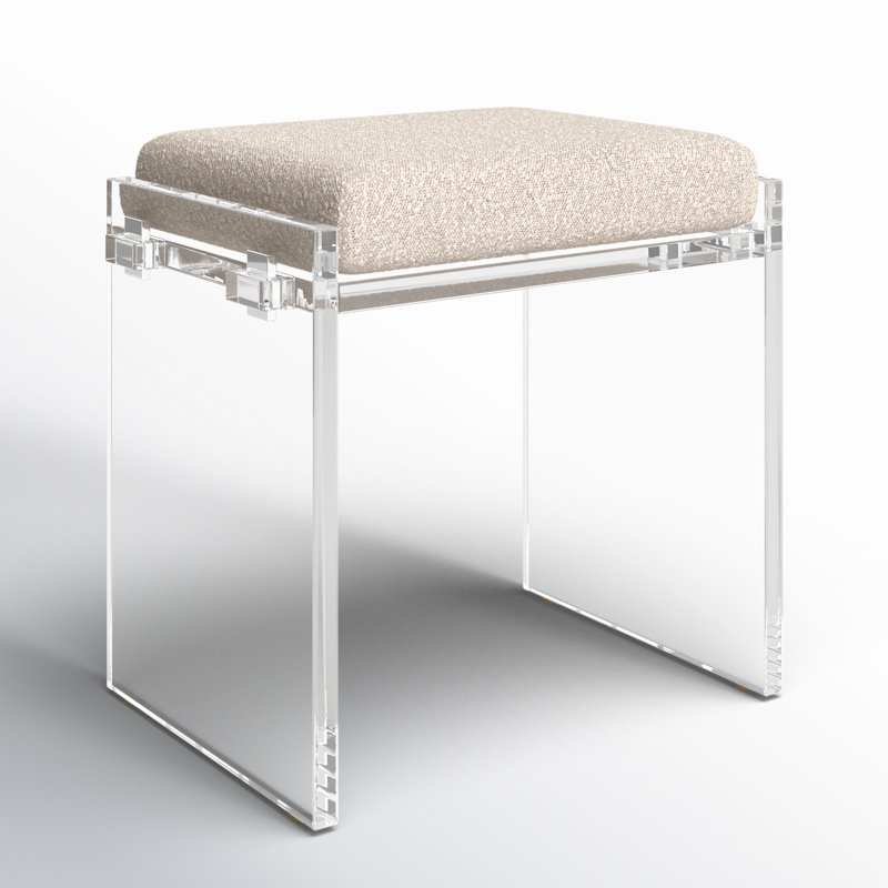 Gerrard Upholstered Accent Stool, Knoll Beige