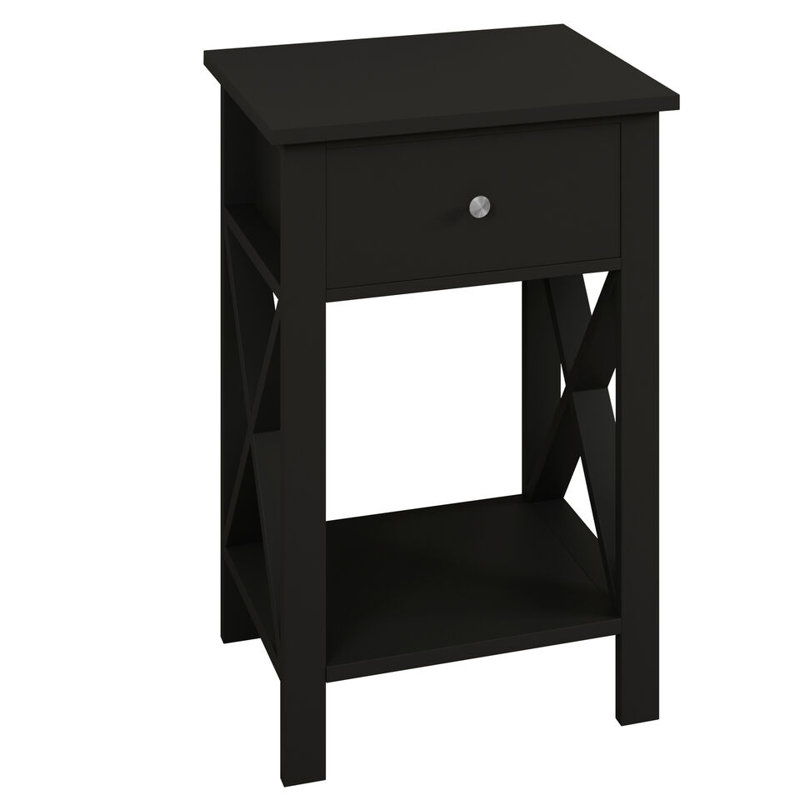 Maceo Solid Wood End Table, Black