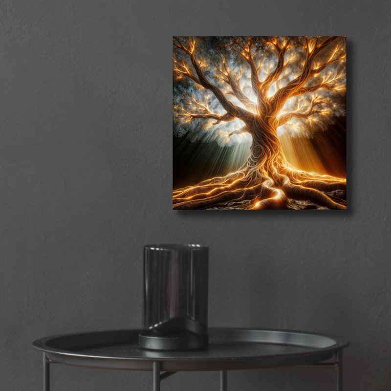 «Tree Glow 1» par Rey Klimt, art mural en verre acrylique, H 12 po x l 12 po x P 0,13 po