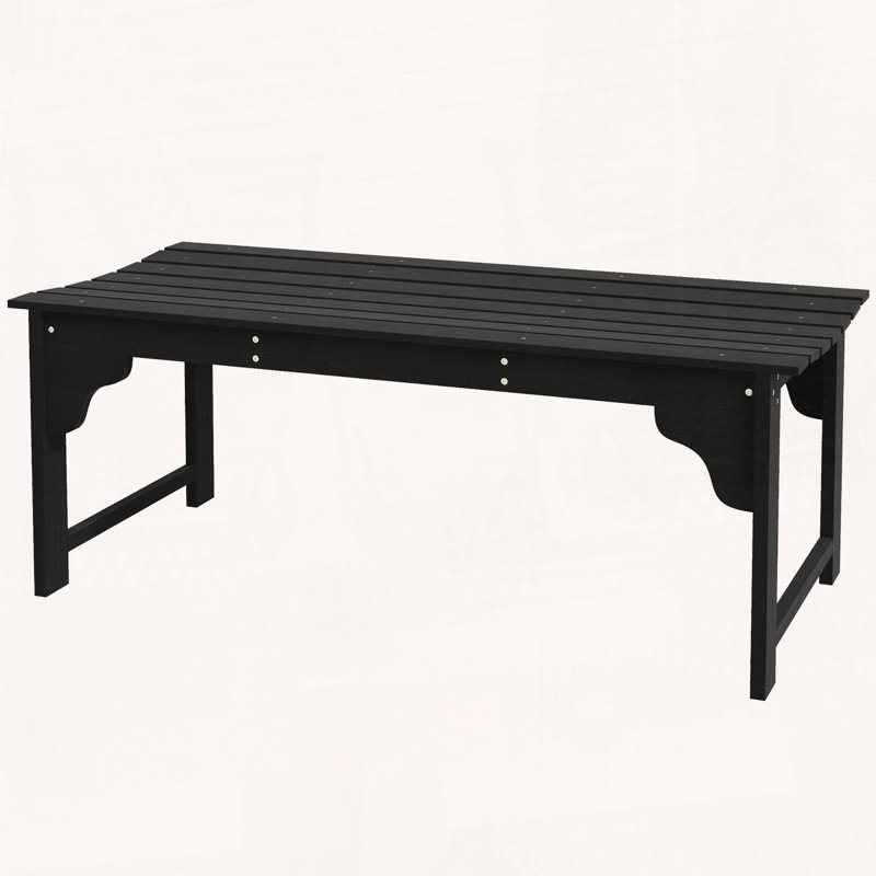 Outsunny 2-Person Wooden Backless Porch Bench, Black