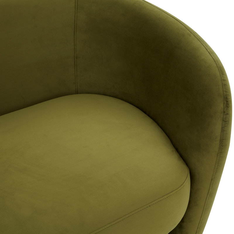 Causeuse à accoudoirs arrondis 60,6 po Roland, Velours vert olive