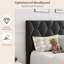 Lit plateforme simple avec tête de lit tapissier réglable, lattes de bois, assemblage facile-186888898-186888899