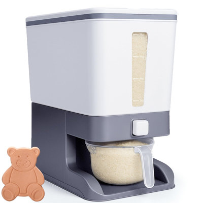 rain Rice Dispenser 20 Lbs with Moisture Absorbing Clay | Rice Storage Container with Measuring Cup, 12 L Cereal Containers Storage Airtight for Kitchen Pantry Organization