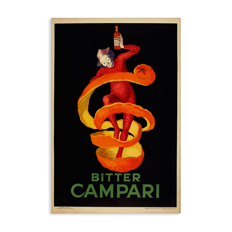Publicité sur toile Bari Campari, design par Marcus Jules, H 24 po x l 16 po