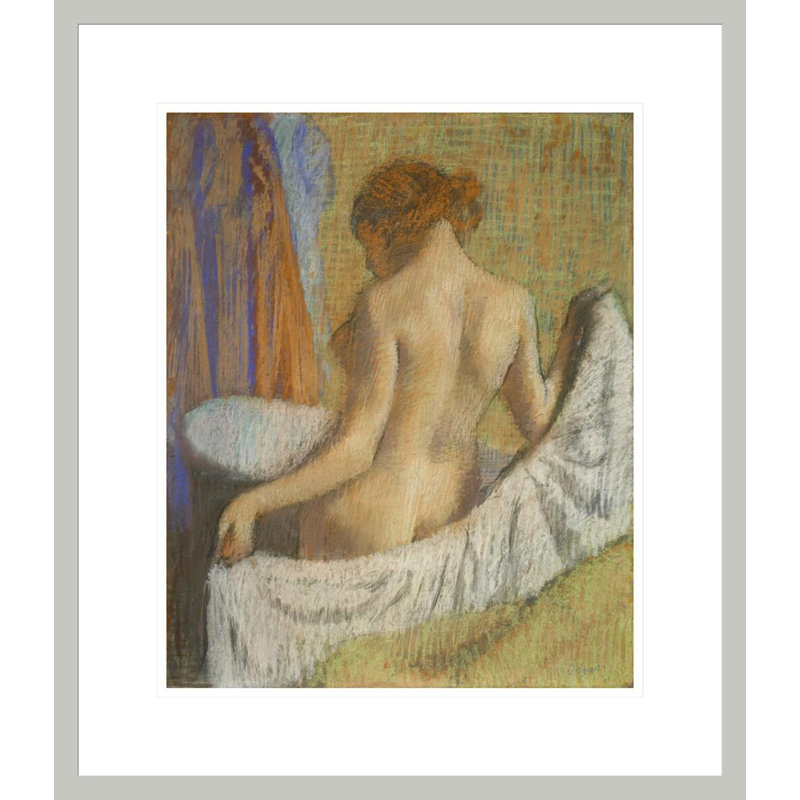 «After the Bath» par Edgar Degas, impression giclée sur cadre, H 20,51 po x l 17,75 po