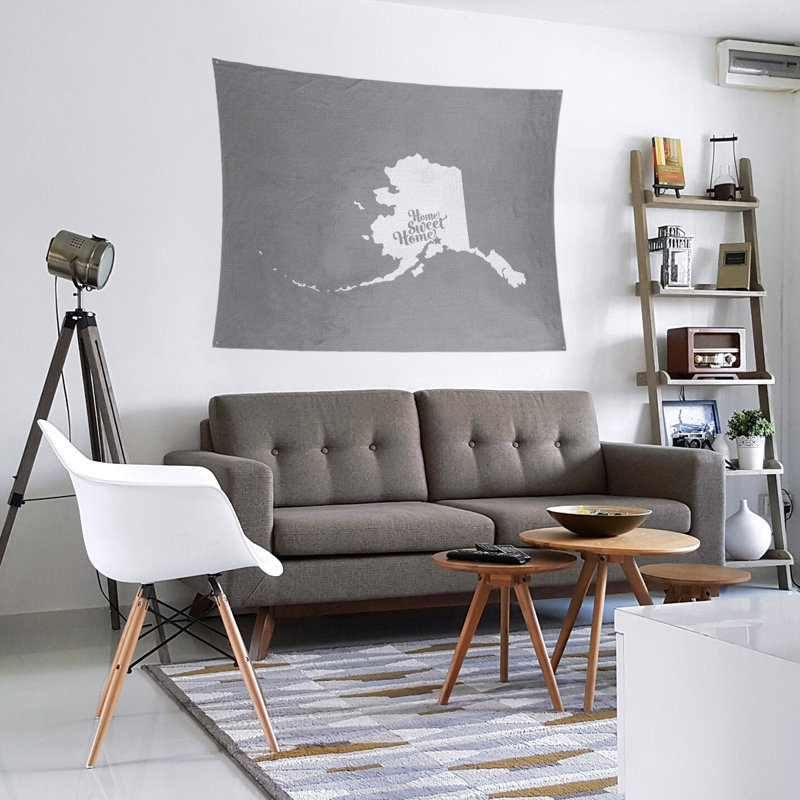 Tapisserie murale ancrage doux home, H 68 po x l 80 po, Gris