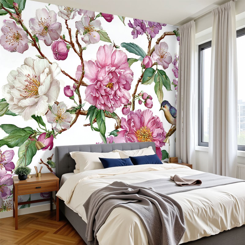 Papier peint adhésif de style bohème Boho, L 144 po x l 100 po