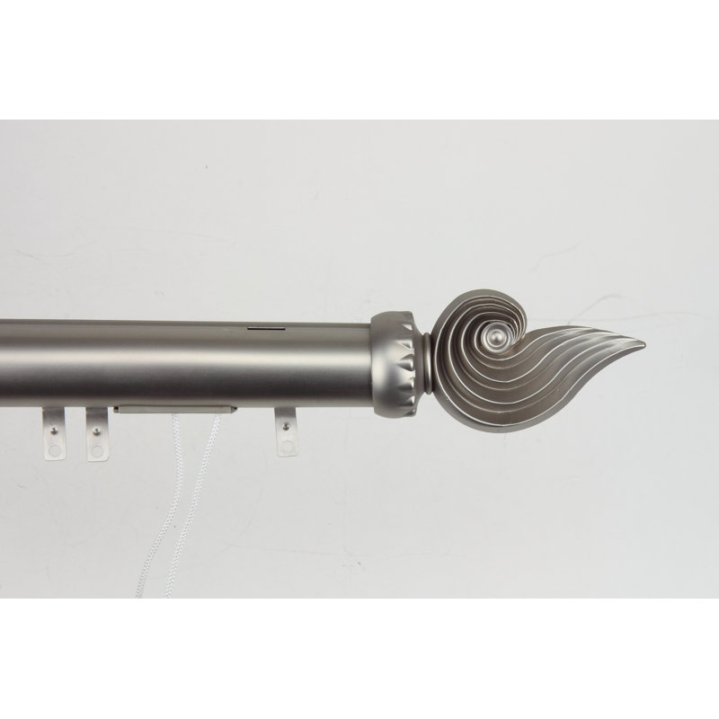Tringle à rideaux simple Lesher, Nickel satiné, l 84 po à 156 po