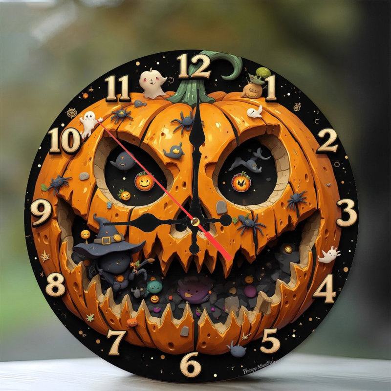 clock with spooky friends