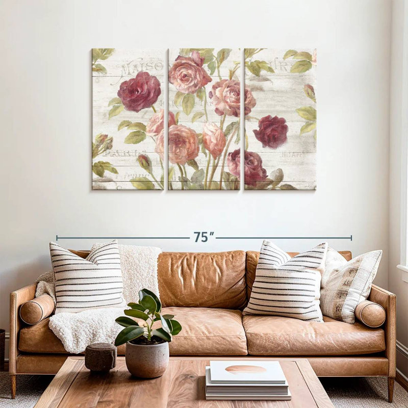 Harnek French Roses I, H 36 po x l 57 po