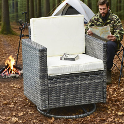 Chaise pivotante en rotin, chaise de salle à manger en osier