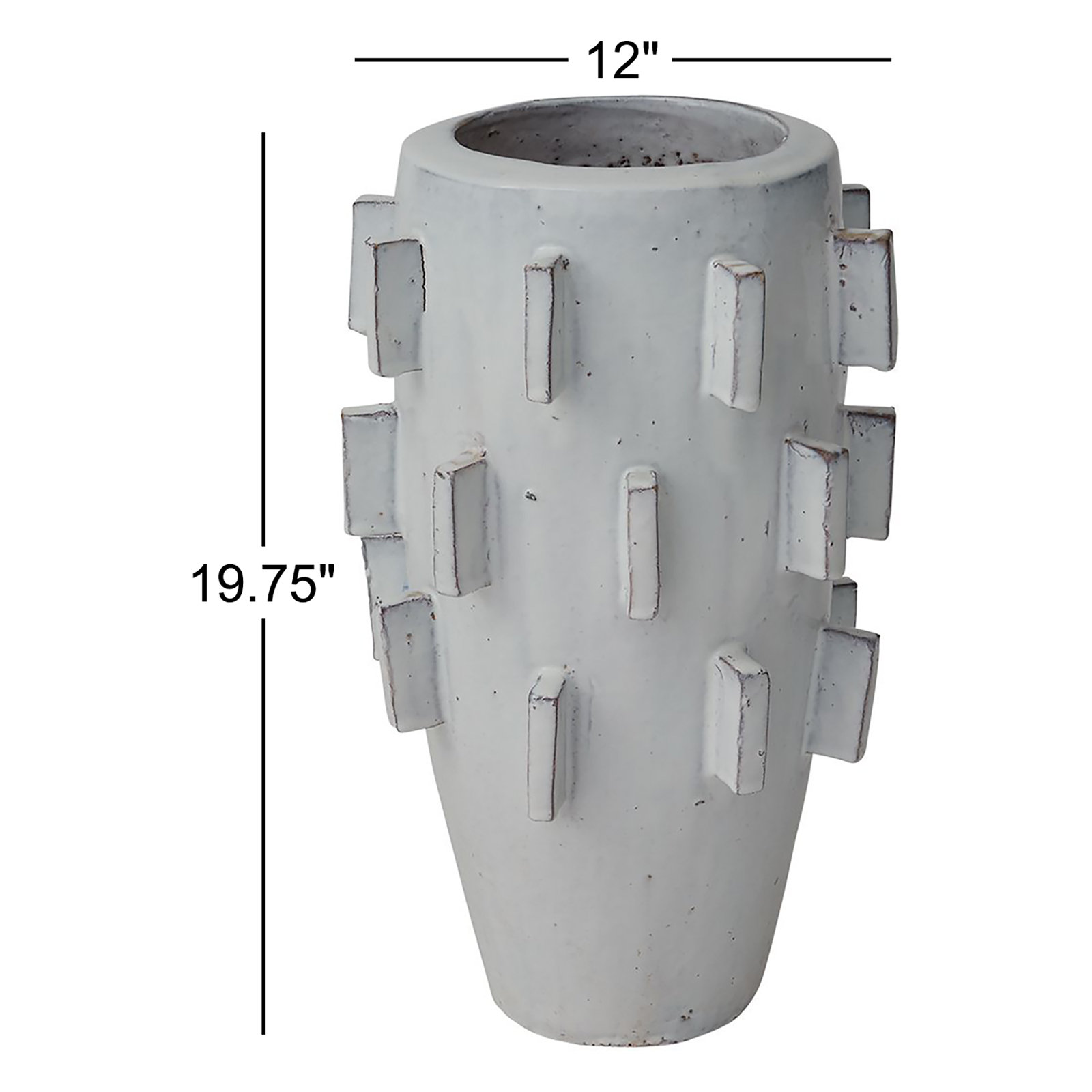 Kramer Handmade Ceramic Pot Planter, 19.75" H x 12" W x 12" D