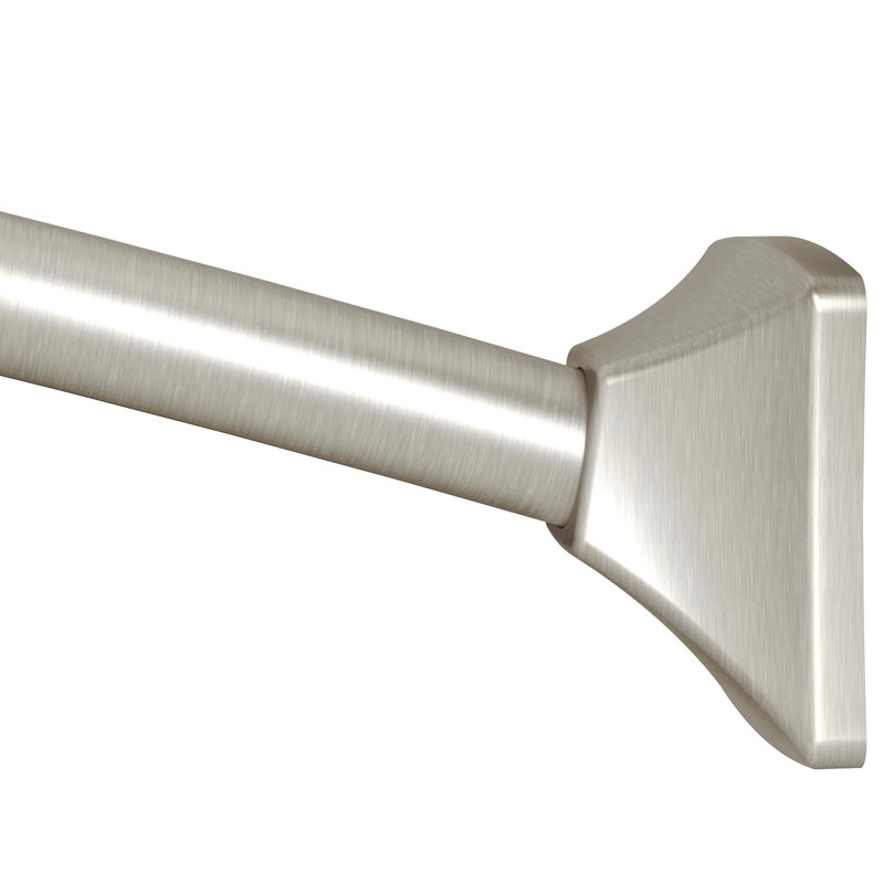Tringle de douche incurvée ajustable à fixation permanente de 60 à 72 po Moen, Nickel brossé