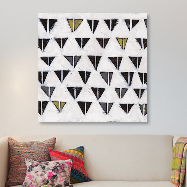 « algorithme viii », reproduction d’art sur toile, H 18 po x l 18 po x P 1,5 po, Toile avec cadre noir, Pas de tapis