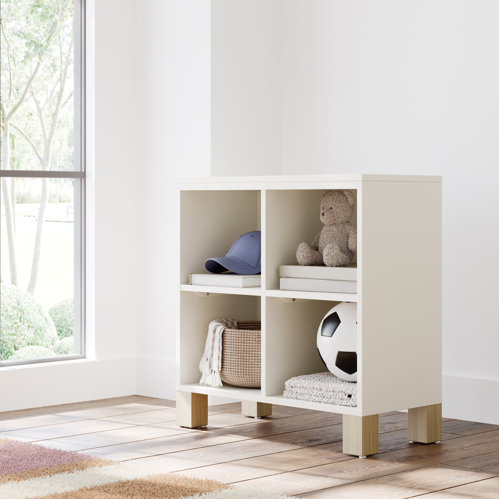 California Cube Organizer Bookcase, Frosted Oat
