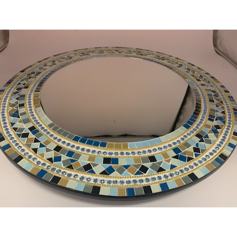Miroir mural en mosaïque Tarrade, Brun clair / jaune